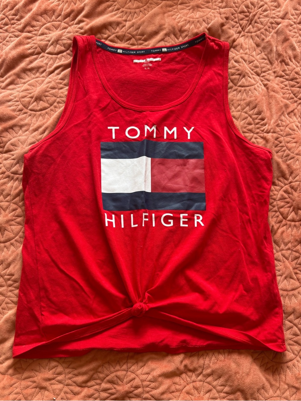 Tommy Hilfiger Sport Red Logo Tank with Logo Graphic